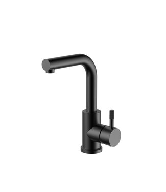 ALONI Wastafelkraan Stria Mat Zwart PVD-Gecoat Cold-start met draaibaar uitloop