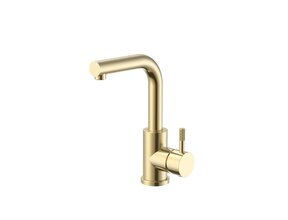Wastafelkraan Stria Geborsteld Goud PVD-Gecoat Cold-start met draaibaar uitloop