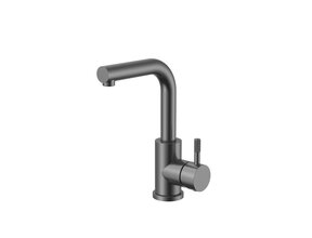 Wastafelkraan Stria Gunmetal PVD-gecoat Cold-start met draaibaar uitloop