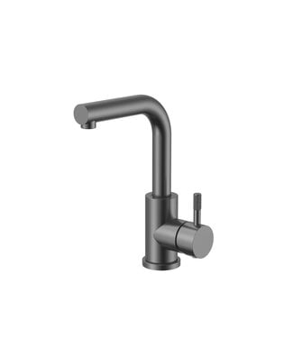 ALONI Wastafelkraan Stria Gunmetal PVD-gecoat Cold-start met draaibaar uitloop