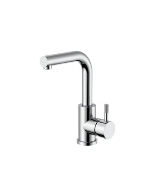 ALONI Wastafelkraan Stria Chroom Cold-start met draaibaar uitloop