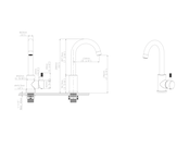 Wastafelkraan Stria Cold-start Geborsteld Goud PVD-Gecoat Gebogen met draaibaar uitloop