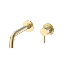 Aloni Wastafelkraan Afbouwdeel Stria Geborsteld Goud PVD-gecoat met Cold-start