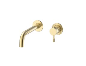 Aloni Wastafelkraan Afbouwdeel Stria Geborsteld Goud PVD-gecoat met Cold-start