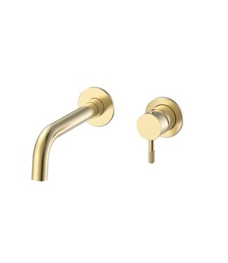 ALONI Aloni Wastafelkraan Afbouwdeel Stria Geborsteld Goud PVD-gecoat met Cold-start