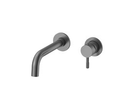 Aloni Wastafelkraan Afbouwdeel Stria Gunmetal PVD-gecoat met Cold-start