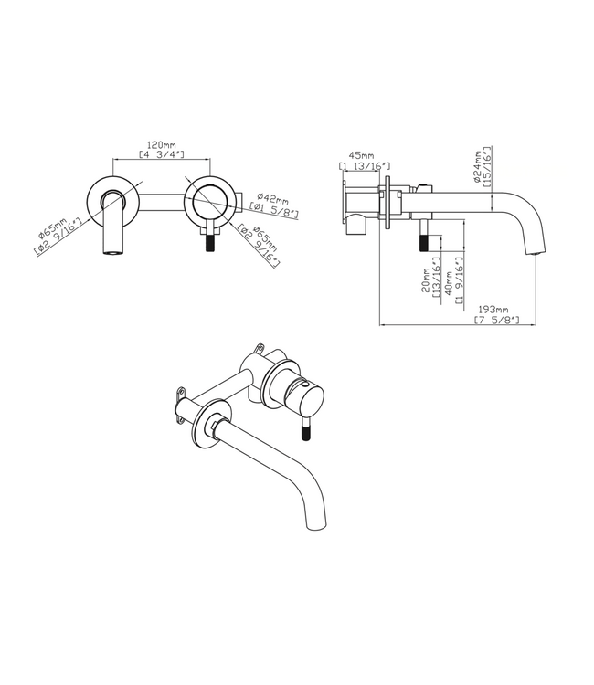 Aloni Wastafelkraan Afbouwdeel Stria Mat Zwart PVD-gecoat met Cold-start