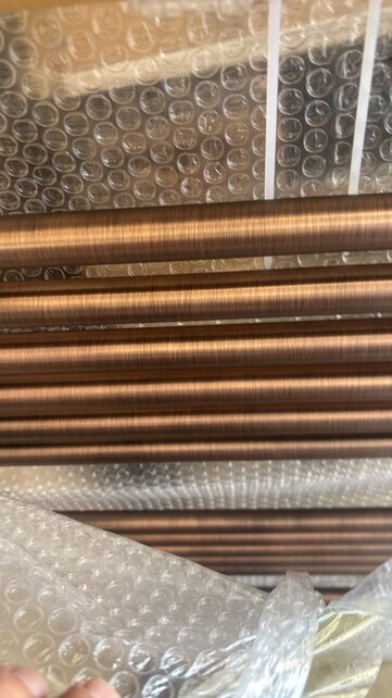 Handdoekradiator 160x60cm Geborsteld Koper - 557 Watt Midden aansluiting Handdoekradiator 160x60cm Geborsteld Koper - 557 Watt Midden aansluiting