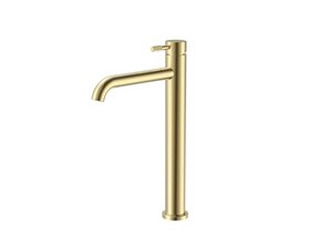 Wastafelkraan Stria Hoog Geborsteld Goud PVD-gecoat Cold-start