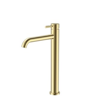 ALONI Wastafelkraan Stria Hoog Geborsteld Goud PVD-gecoat Cold-start