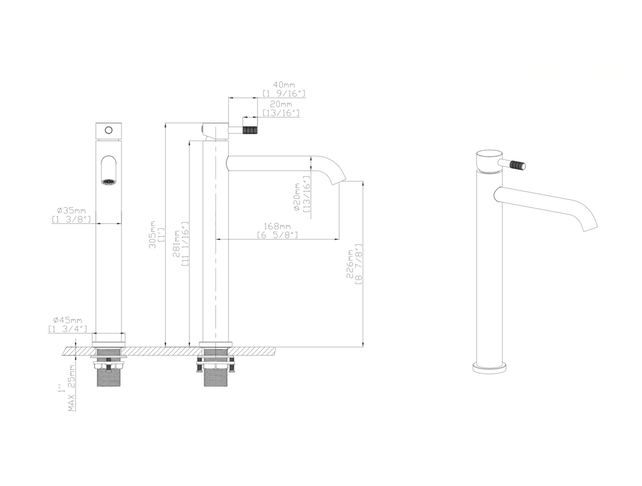 Wastafelkraan Stria Hoog Geborsteld RVS Cold-start