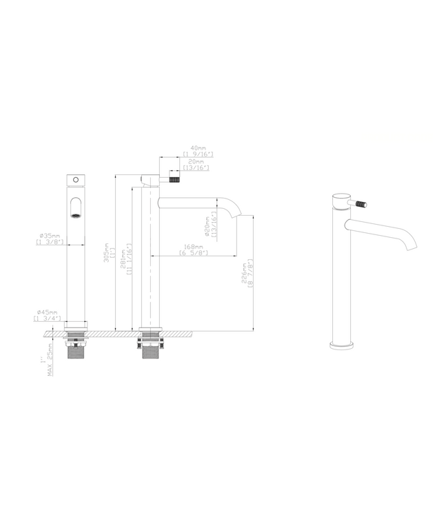 Wastafelkraan Stria Hoog Geborsteld RVS Cold-start