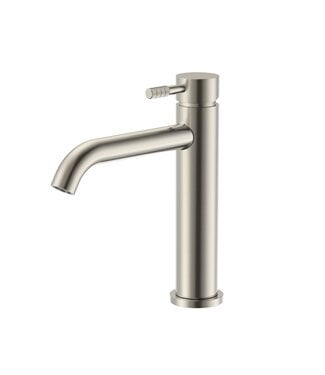 ALONI Wastafelkraan Stria Laag Geborsteld RVS Cold-start