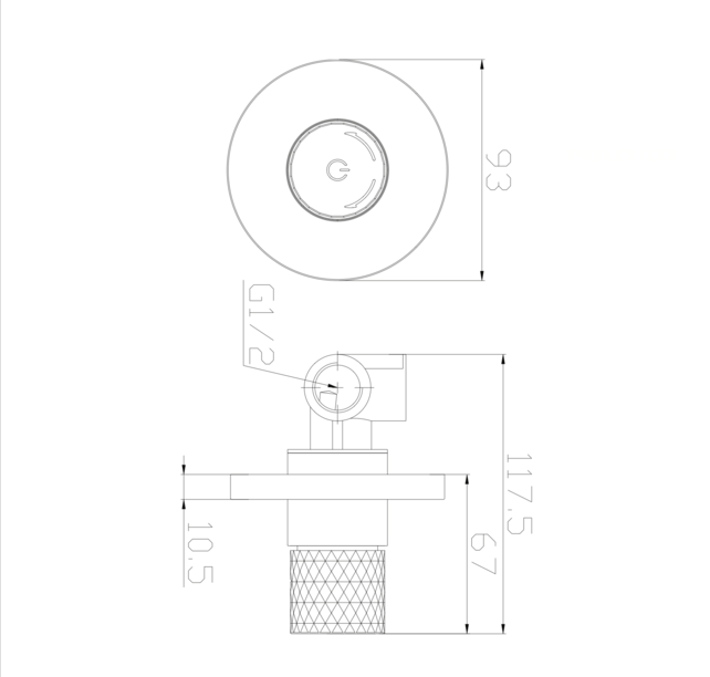 Bidetkraan Flow Mat Zwart Warm / Koud - Inbouw stopkraan voor toilet met bidet