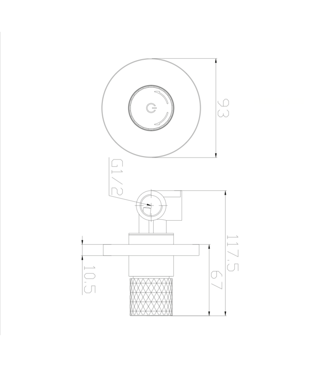 Bidetkraan Flow Mat Zwart Warm / Koud - Inbouw stopkraan voor toilet met bidet