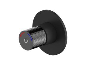 Bidetkraan Flow Mat Zwart Warm / Koud - Inbouw stopkraan voor toilet met bidet