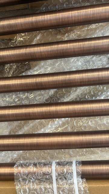 Handdoekradiator 120x60cm Geborsteld Koper - 414 Watt Midden aansluiting