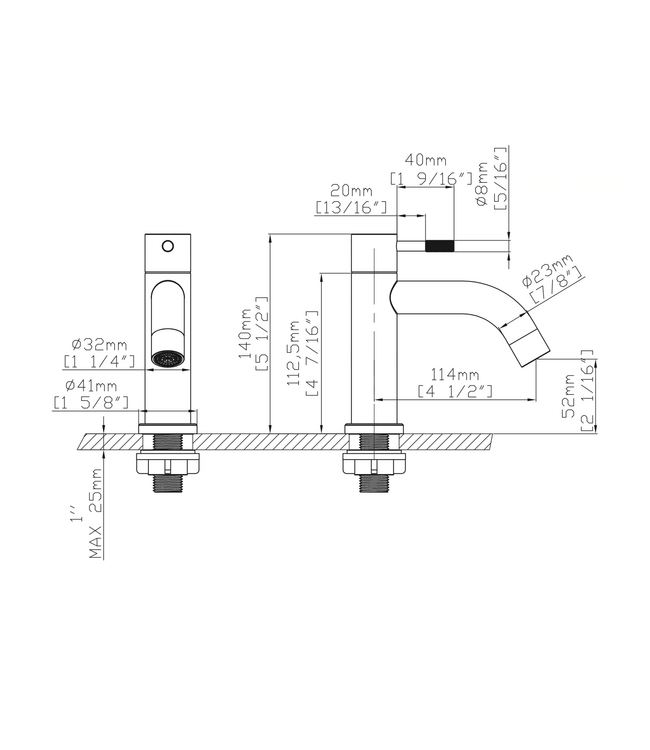 Fonteinkraan Stria Geborsteld RVS Opbouw G1/2"