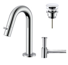 Fonteinkraan set Stria Lux Chroom Toiletkraan + Sifon + Clickwaste