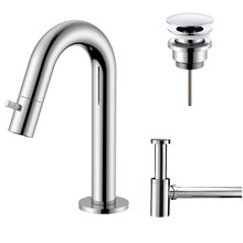 Fonteinkraan set Stria Lux Chroom Toiletkraan + Sifon + Clickwaste