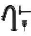 Fonteinkraan set Stria Lux Mat Zwart (PVD) Toiletkraan + Sifon + Clickwaste