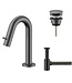 Fonteinkraan set Stria Lux Gunmetal (PVD) Toiletkraan + Sifon + Clickwaste