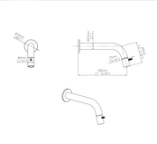 Fonteinkraan set Inbouw  Stria RVS inkortbaar Toiletkraan + Sifon + Clickwaste