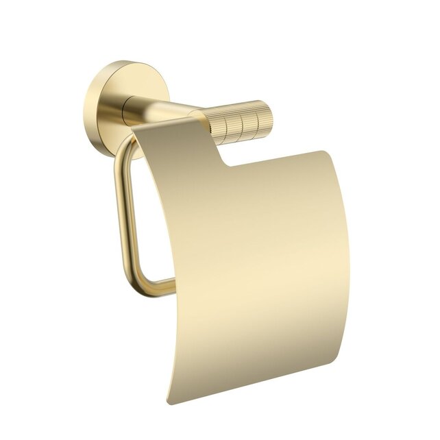 Toiletrolhouder Stria Geborsteld Goud (PVD-gecoat) met klep