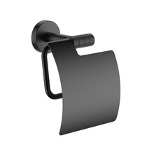 Toiletrolhouder Stria Mat Zwart (PVD-gecoat) met klep