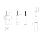 Toilet Accessoires Set Stria Geborsteld Goud PVD-Gecoat  - Toiletborstelhouder + Toiletrolhouder + Handdoekhaak