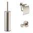 ALONI Toilet Accessoires Set Stria Geborsteld RVS - Toiletborstelhouder + Toiletrolhouder + Handdoekhaak