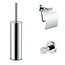 ALONI Toilet Accessoires Set Stria Chroom - Toiletborstelhouder + Toiletrolhouder + Handdoekhaak