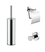 Toilet Accessoires Set Stria Chroom - Toiletborstelhouder + Toiletrolhouder + Handdoekhaak