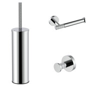 Toilet Accessoires Set-2 Stria Chroom - Toiletborstelhouder + Toiletrolhouder + Handdoekhaak