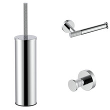 Toilet Accessoires Set-2 Stria Chroom - Toiletborstelhouder + Toiletrolhouder + Handdoekhaak