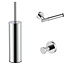 ALONI Toilet Accessoires Set-2 Stria Chroom - Toiletborstelhouder + Toiletrolhouder + Handdoekhaak