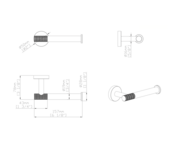 Toilet Accessoires Set-2 Stria Geborsteld RVS - Toiletborstelhouder + Toiletrolhouder + Handdoekhaak