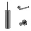 ALONI Toilet Accessoires Set-2 Stria Gunmetal PVD - Toiletborstelhouder + Toiletrolhouder + Handdoekhaak