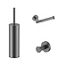 Toilet Accessoires Set-2 Stria Gunmetal PVD - Toiletborstelhouder + Toiletrolhouder + Handdoekhaak