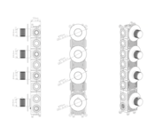 Afbouwdeel Aloni STRIA PVD-gecoat Gunmetal 3-weg inbouw douche thermostaat