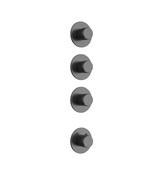 Afbouwdeel Aloni STRIA PVD-gecoat Gunmetal 3-weg inbouw douche thermostaat