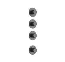 Afbouwdeel Aloni STRIA PVD-gecoat Gunmetal 3-weg inbouw douche thermostaat