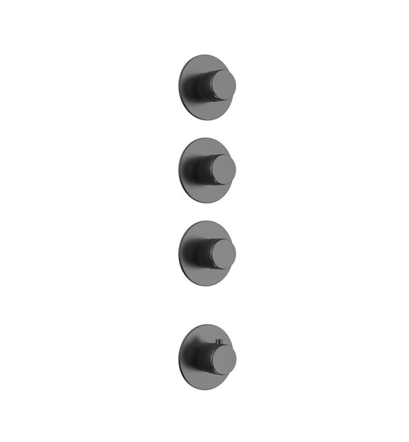 Afbouwdeel Aloni STRIA PVD-gecoat Gunmetal 3-weg inbouw douche thermostaat