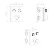 Inbouw Douchekraan Aloni Stria SmartControl Gunmetal (PVD) - 2-weg Thermostatisch