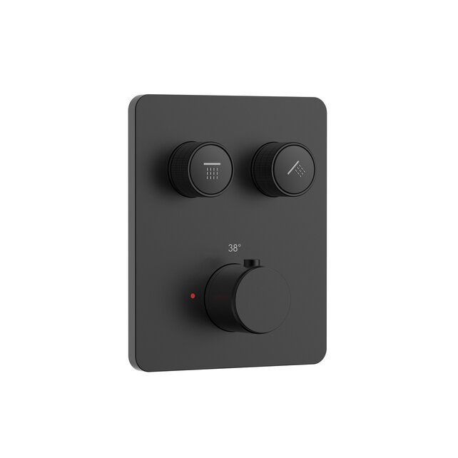 Inbouw Douchekraan Aloni Stria SmartControl Mat Zwart (PVD) - 2-weg Thermostatisch