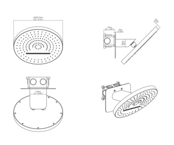 Hoofddouche Tropical Rain Chroom 32cm 2 functies - Inbouw wandmontage