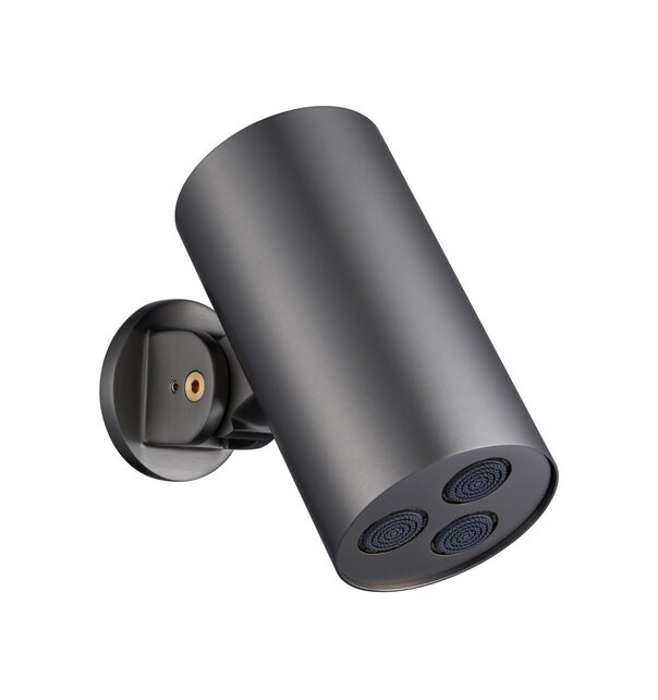 Hoofddouche Uniforma Cilinder Gunmetal PVD-gecoat 15x8cm - Wandmontage Kantelbaar