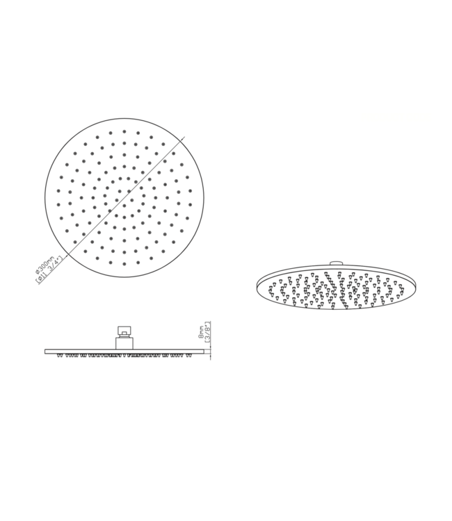Hoofddouche Uniforma Regendouche 30cm Chroom