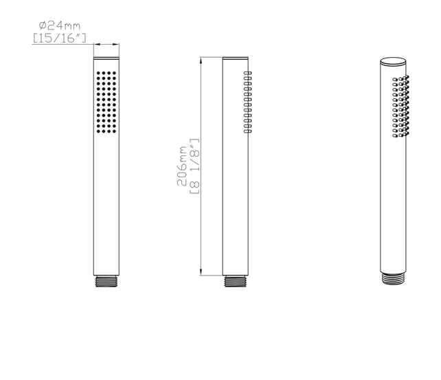 Handdouche Staafmodel Aloni Uniforma Geborsteld Goud ( PVD-gecoat)