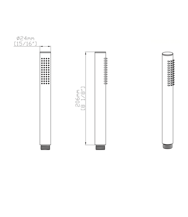 Handdouche Staafmodel Aloni Uniforma Mat Zwart ( PVD-gecoat)